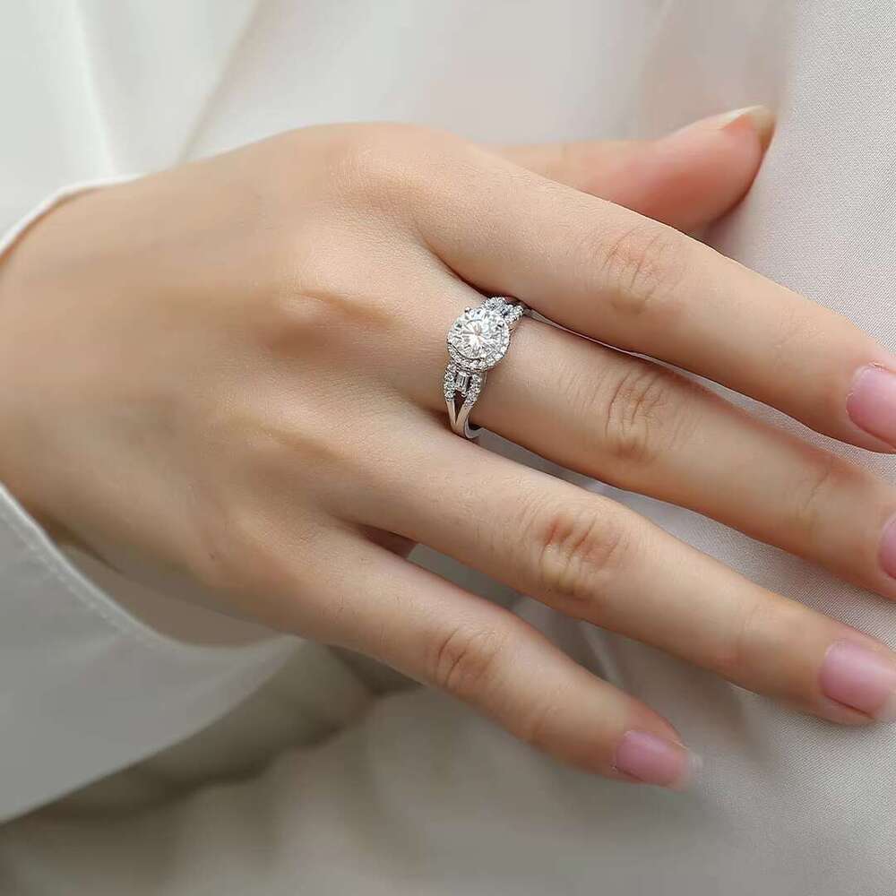 Elegant pyroxene cathedral three stone halo sterling silver women's ring (sizes 5-9, USA)