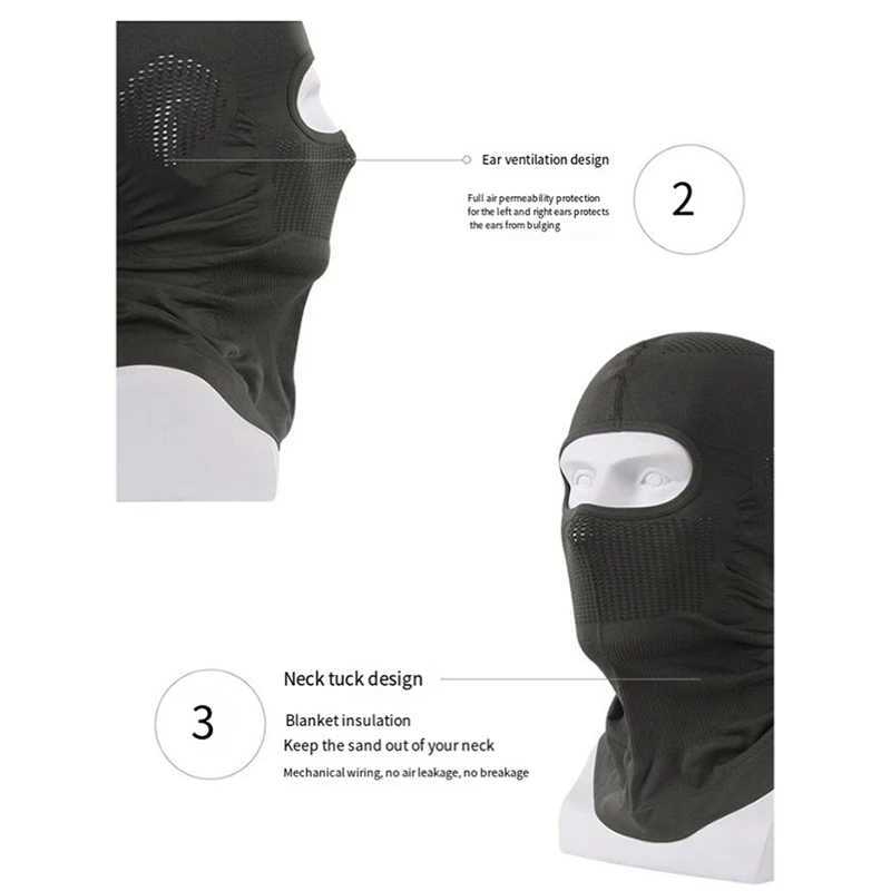A33K-Ice Silk Sunscreen Mask Full Face Sports Headgear Bicycle Motorcycle Riding MaskW250512