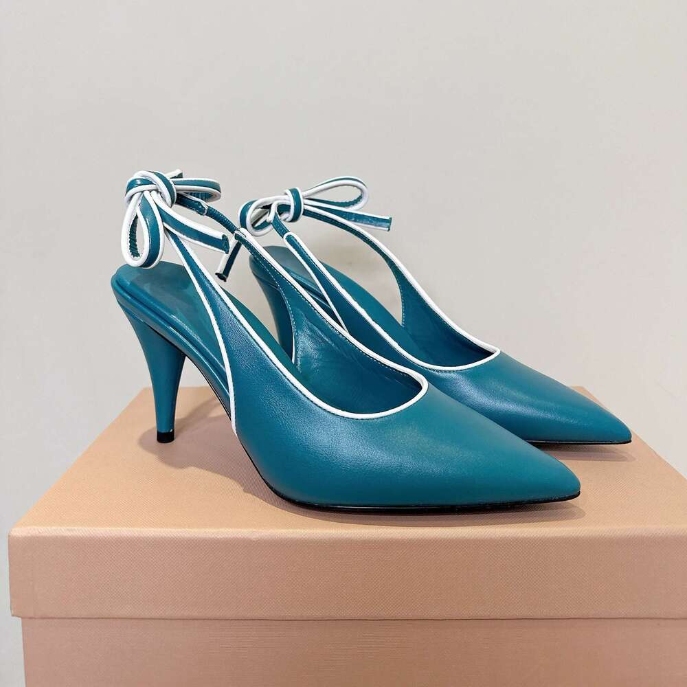 New Women Genuine Leather Pumps Slingabacks Super High Heels Sandals Ankle Strap Summer Designer Shoes Zapatillas De Mujer