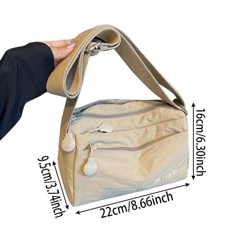 Casual Women Nylon Shoulder Bags Large Capacity Ladies Handbags Messenger Bag Zipper Solid ColorXJ250512
