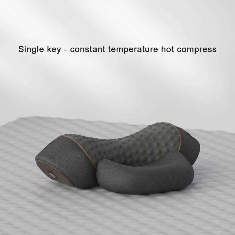 Neck Massager Neck Support Neck and Shoulder Hot Compress Massage Pillow Spinal Support Single Key Pperation GreyW250512