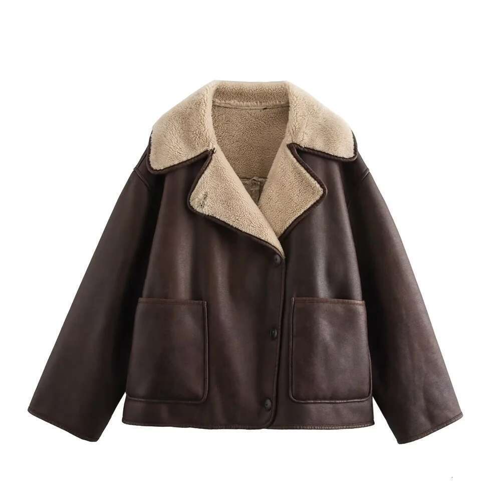 UNIZERA 2024 Autumn/Winter New Product Fashion Casual Women's Wear Double Sided Collar Long Sleeved Jacket Coat-250512