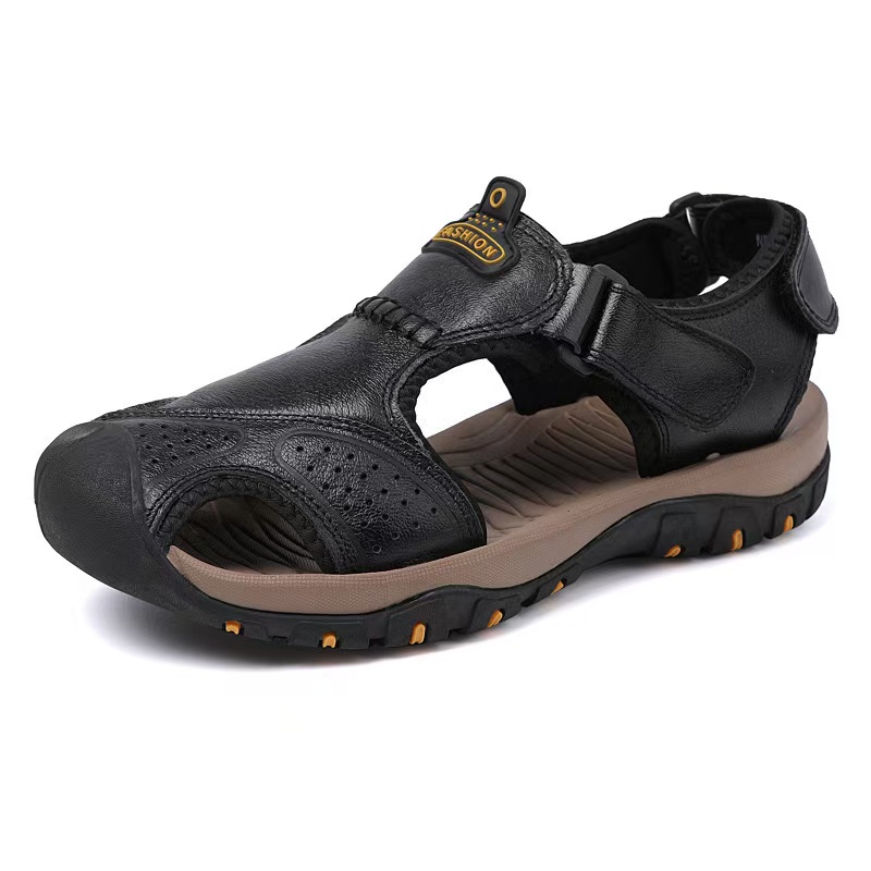 New Summer Men's Outdoor Casual Shoes Genuine Leather Non-slip Sneakers Hihg Quality Men Beach Sandals 1188