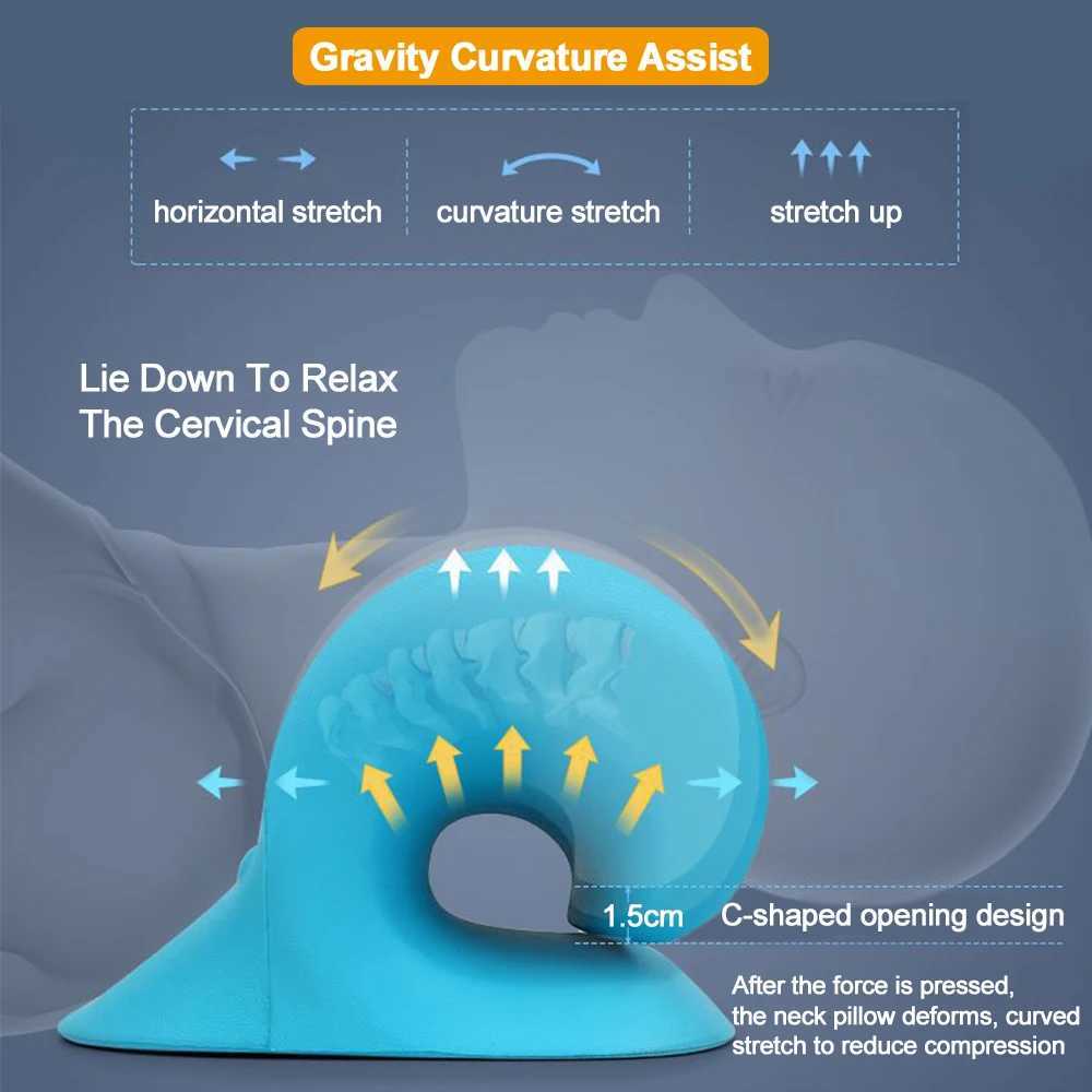 Neck Shoulder Stretcher Relaxer Cervical ropractic Traction Device Pillow for Pain Relief Cervical Spine Alignment GiftW250512