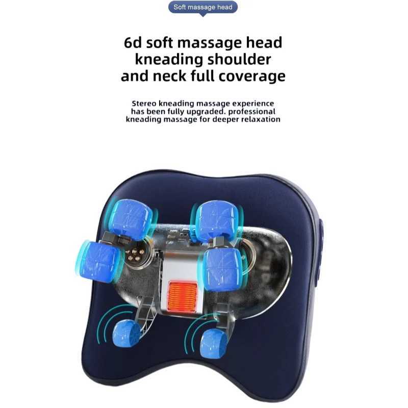 Trapezius Massage Pillow Wireless Electric Car Home Massager Heating Waist Neck Leg Cervical Shiatsu Kneading RechargeableW250512
