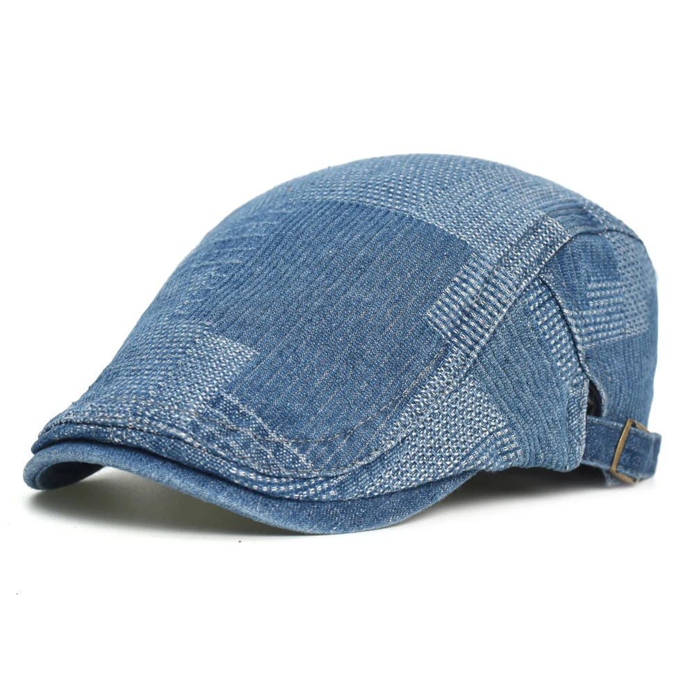 Four Seasons Soft Denim Beret Hat Washed Distressed Peaked Cap Adjustable Cotton sboy Vintage Ivy Hats Flat 250512