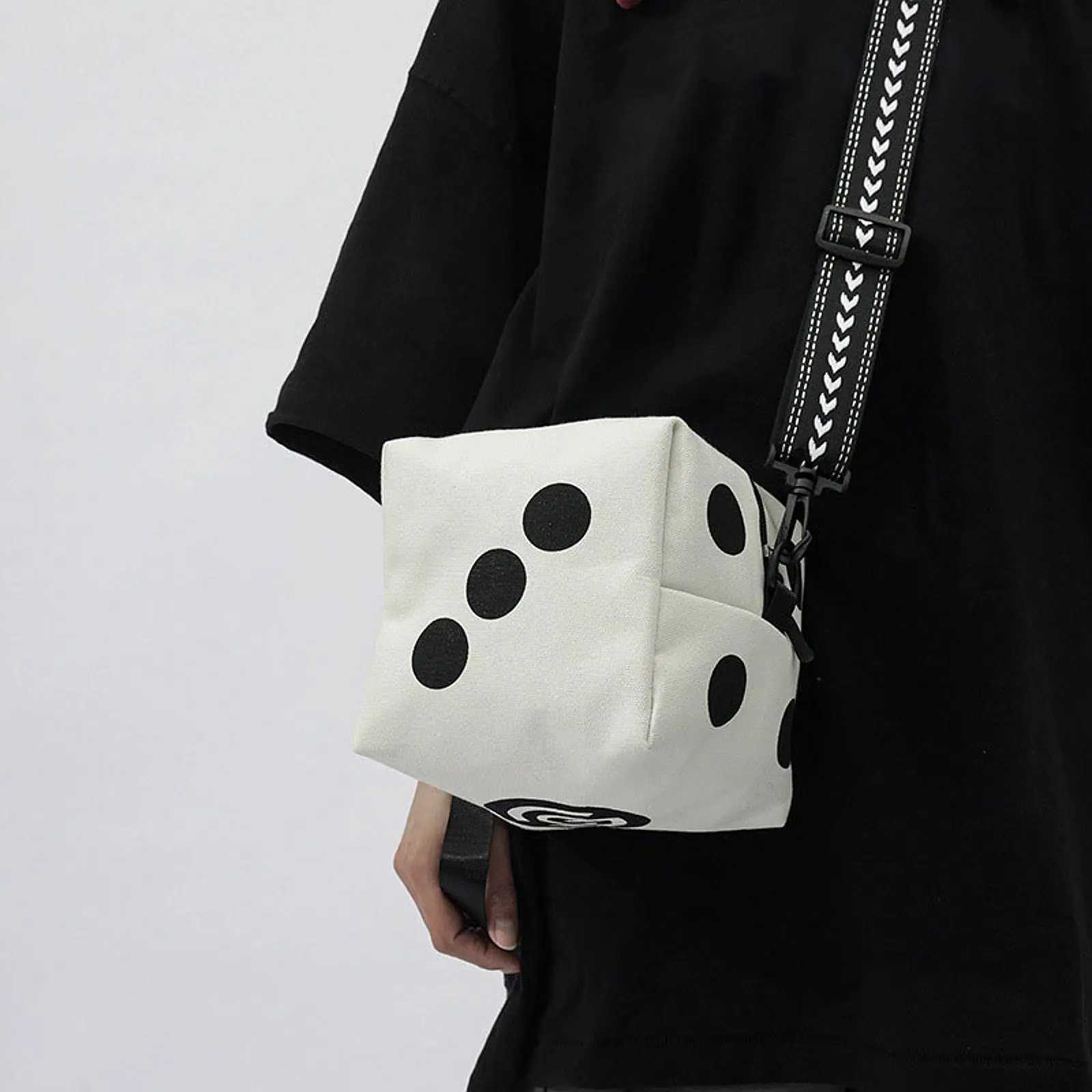 Dice Shaped Crossbody Bag Shoulder Bag Zipper Small Sling Bag Mini PursePortable Adjustable Strap satchel bag CasualW250512
