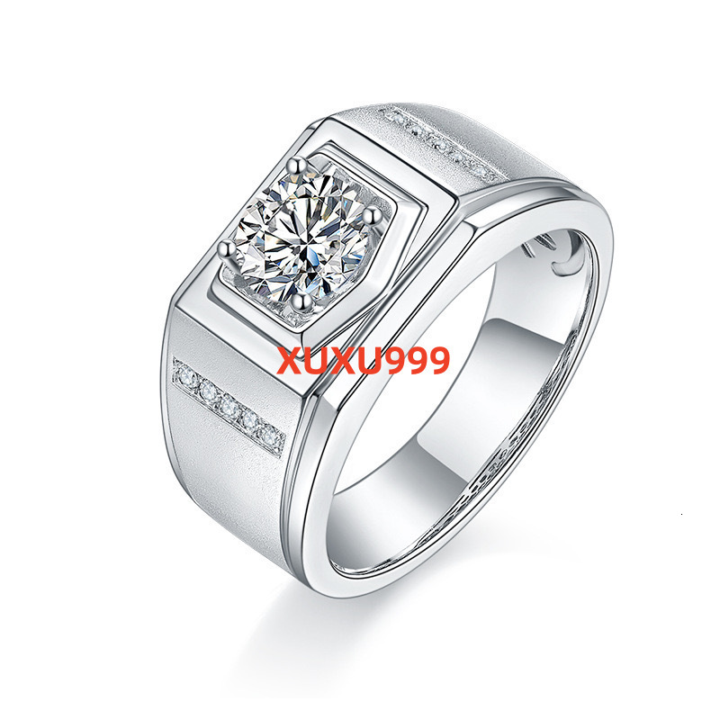 Hot Selling 9 Ct S925 Sterling Silver Mens Ring Colorful Moissanite with Temperament Gift