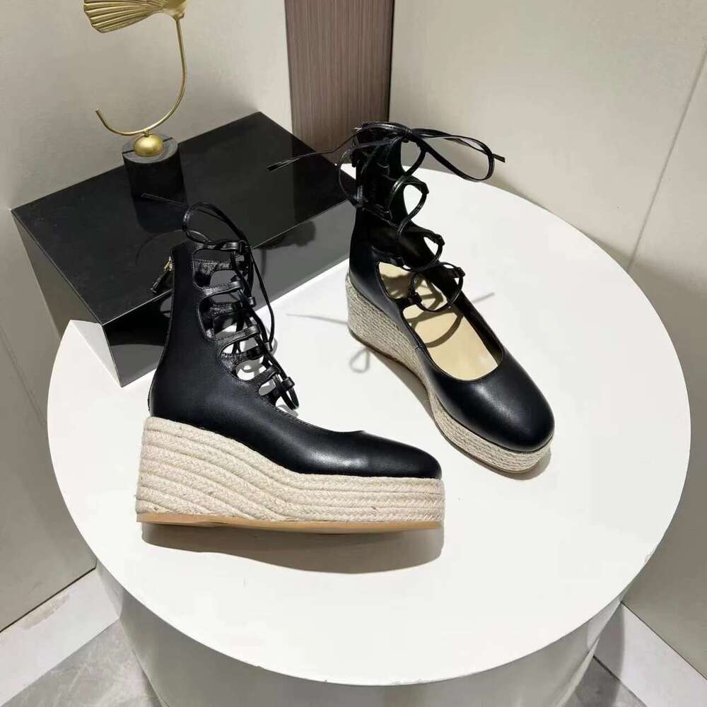 New Women Size35-41 Genuine Leather Sandals Super High Heels Wedges Flat Platform Pumps Designer Shoes Zapatillas De Mujer