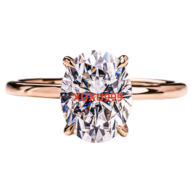 18K Gold Plated High Quality Fashion Jewelry 2CT Engagement Wedding Moissanite Ring Elegant Wedding Ring Set