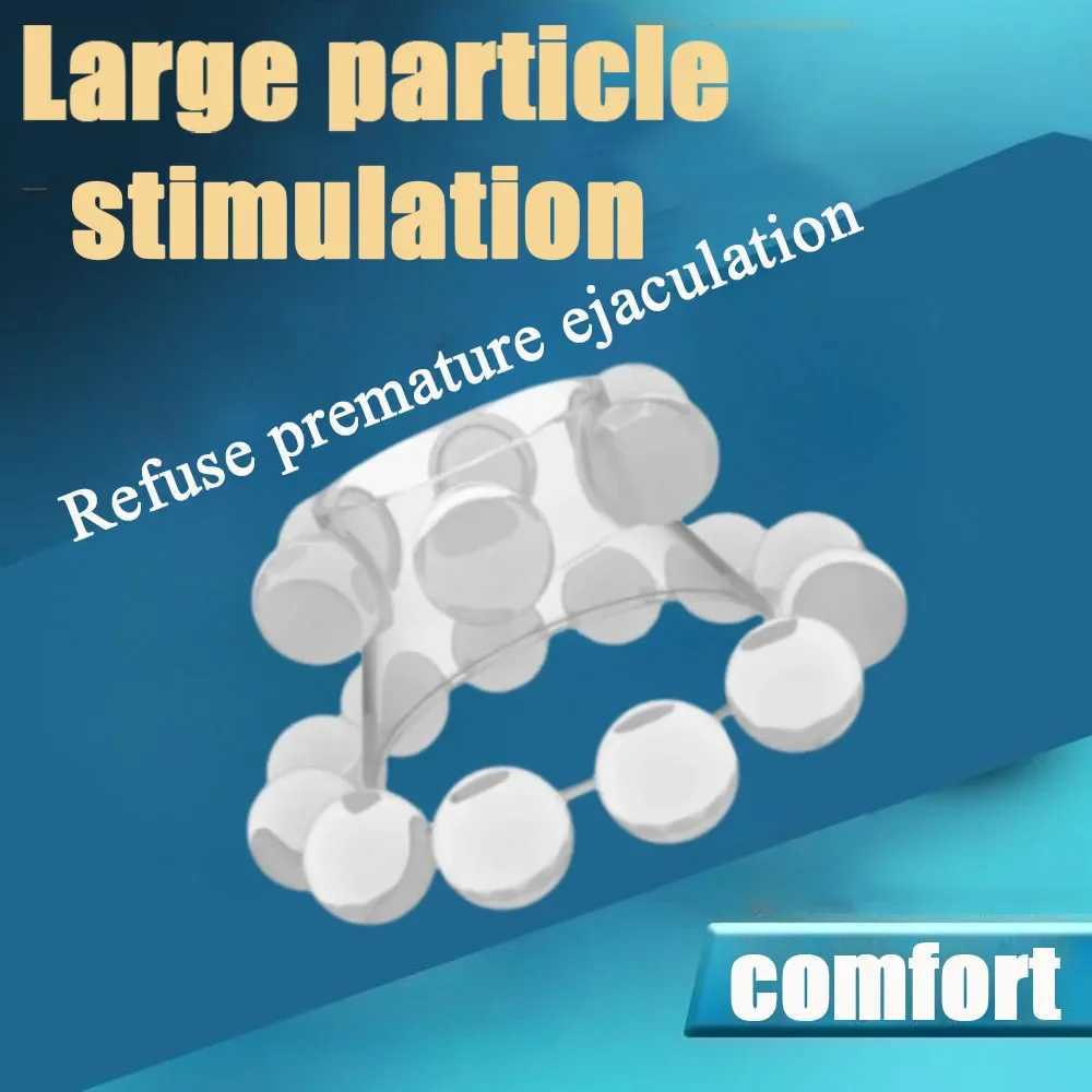 Newest 18 Bead Cock Ring Penis Ring Male Delay Ejaculation G-point Clitoral Stimulate Sex Toys for Men Soft Stretchy Penis Toy W250512