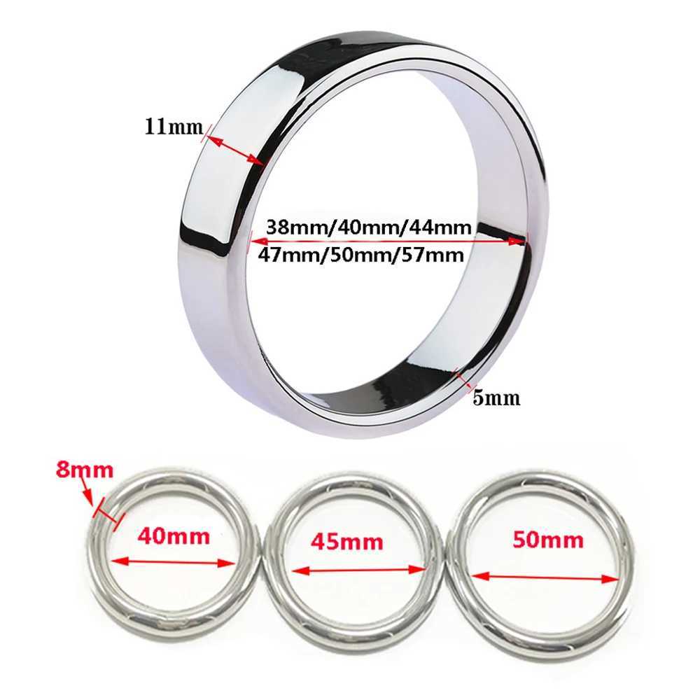 6 Sizes Stainless Steel Male Penis Ring Ball Scrotum Stretcher Ejaculation Delay Metal Cock Rings BDSM Sex Toys For Men Cockring W250512