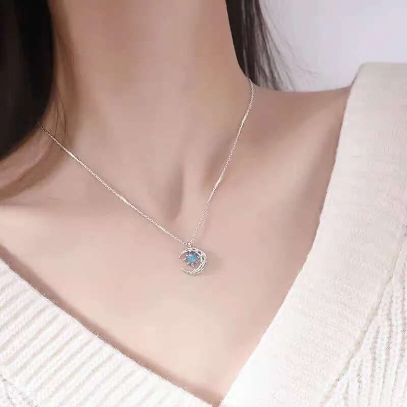 Star Moon Zinc Alloy Necklace for Women