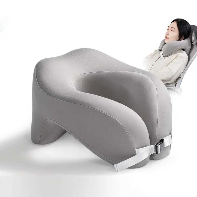Travel Pillow U-Shape Pure Memory Foam Neck Pillow For Airplane Office Nap Cervical Pillows Flight Sleeping Head Neck SupportW250512