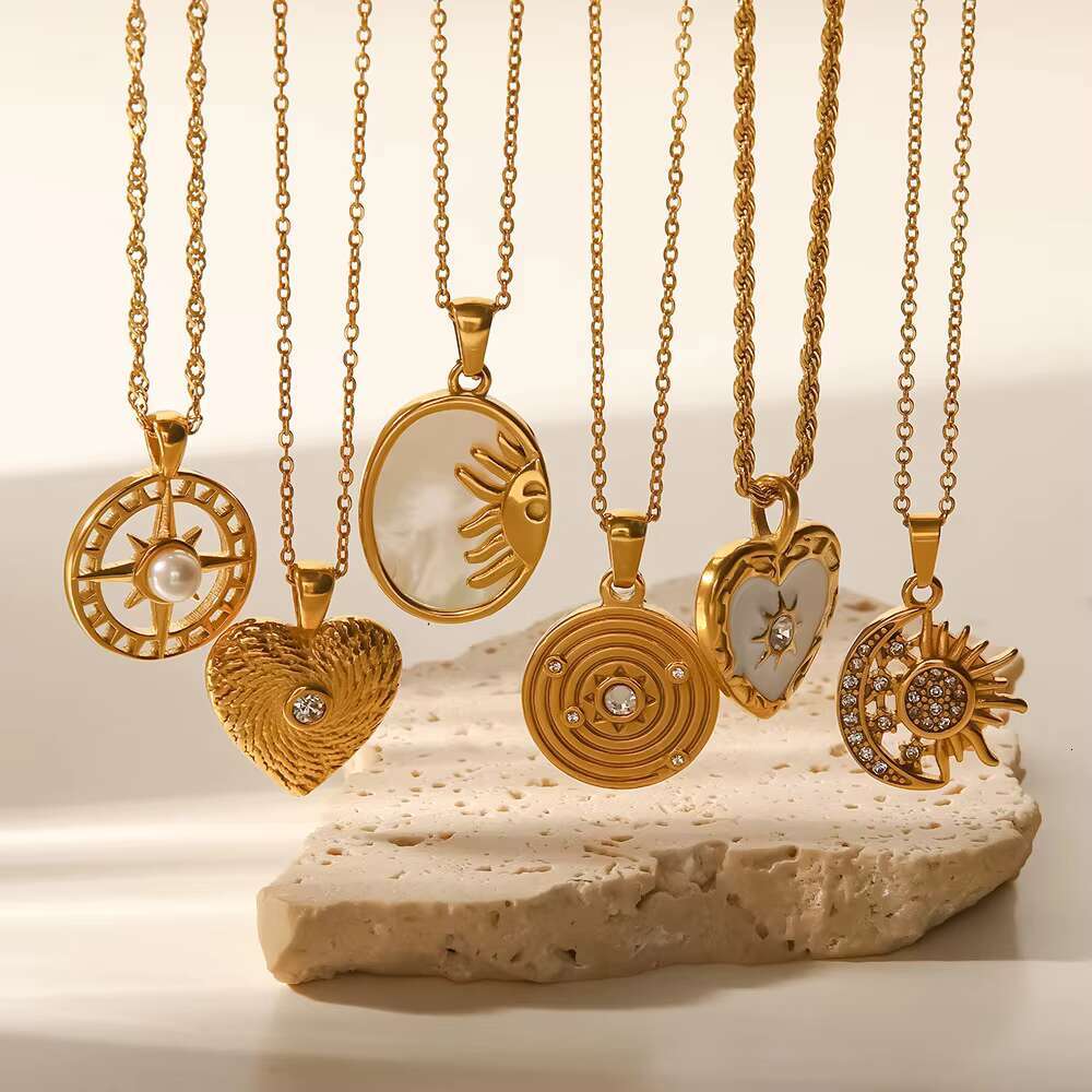 Women's Fashion Gold and Sier Pendant Jewelry Design Stainless Steel Chain Necklace