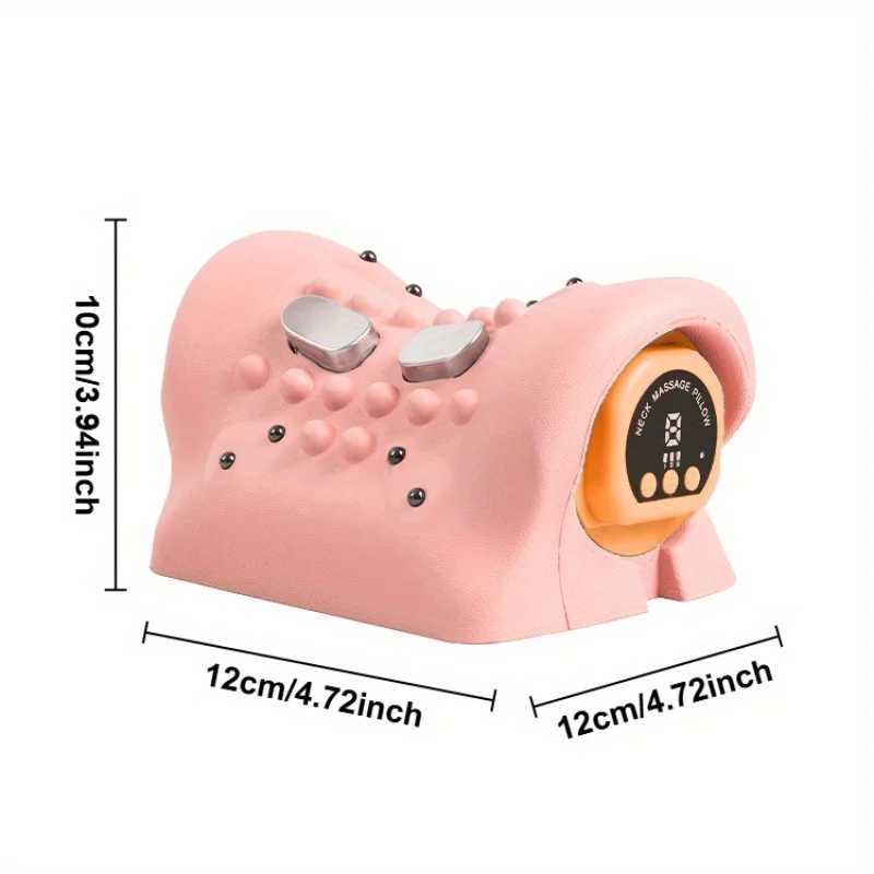 Electric Cervical Curvature Corrector Pink New Multifunctional Vibration Massage Pillow Hot Press Pulse Cervical Massage PillowW250512