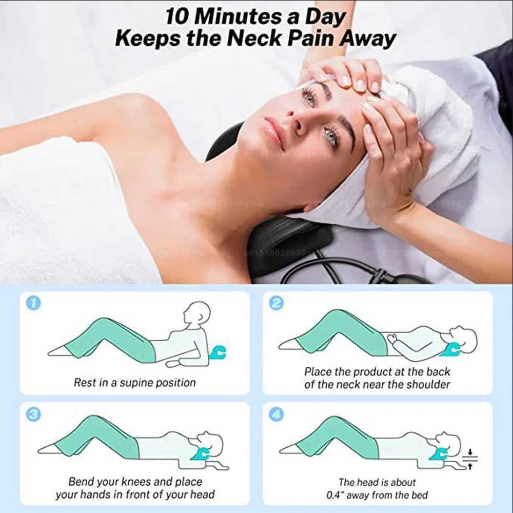 Neck Massage Pillow Relaxer Cervical Traction Device for Tmj Pain Relief and Cervical Spine Alignment Adjustable Neck StretcherW250512