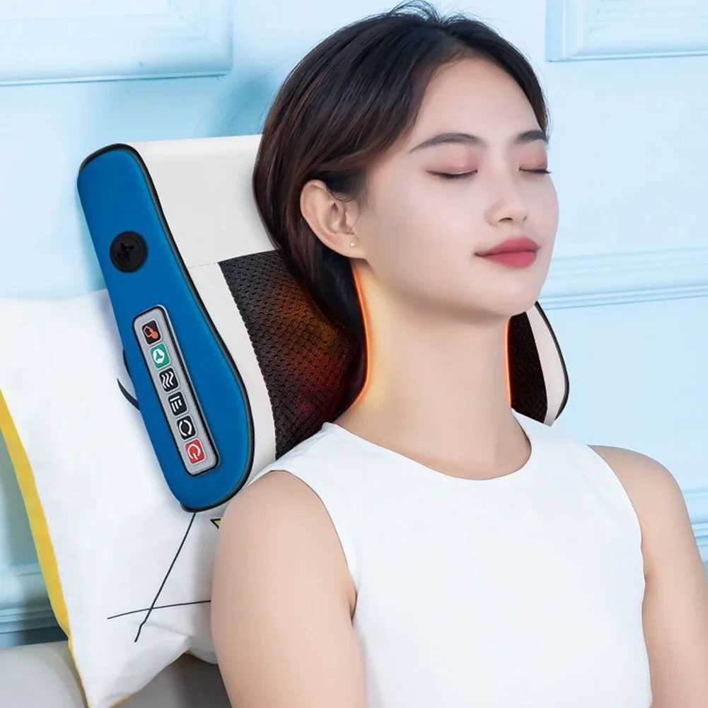 3 Modes Cervical Massage Pillow Multifunctional Hot Compress Neck Massager Car Cervical Spine Massage for Teens Adults EldelyW250512