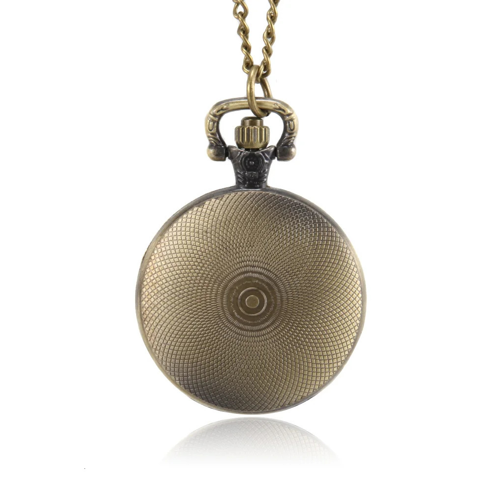 1pc Men Women Pocket Watch Round Groove Case With Chain Pocket Watch Round Groove Exquisite Delicate Accessories 250512