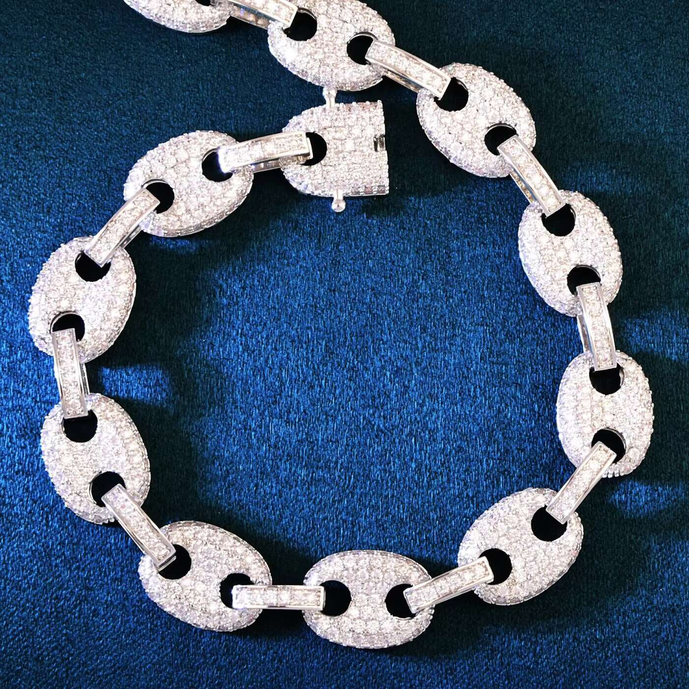 Luxury Hip Hop VVS Moissanite Diamond Bracelet 925 Sterling Silver Cuban Chain for Women and Men Fine Charm Bracelet
