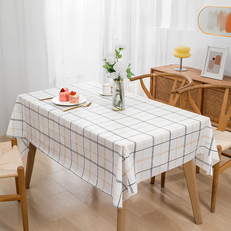 B406 PEVA New Year Couplet Tablecloth New Year Table Mat Tablecloth Waterproof and Oil-proof Red Festive Tea Table Cover