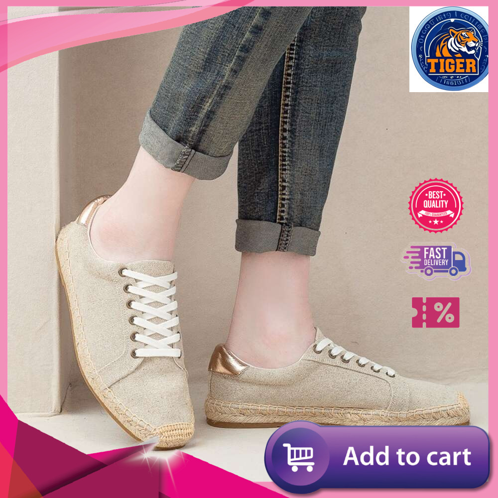 Ddmytiger S Men Fisherman Spring Summer New Linen Canvas Simple And Casual Grass Woven Soft Sole Lace Up Sports Shoes One Foot Pedal Outdoor Shoes