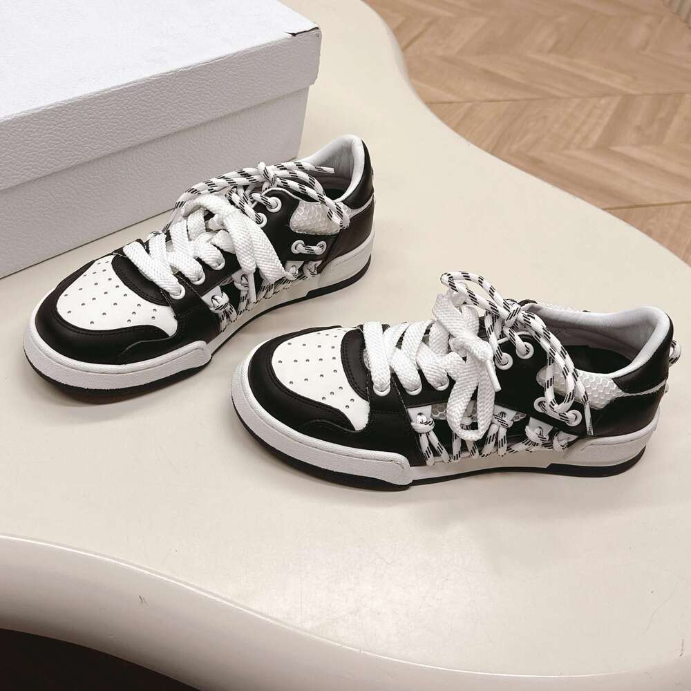 New Women Size35-44 Genuine Leather Couple Sneakers Hollow Sports Mixed Colors Flats Designer Shoes Zapatillas De Mujer