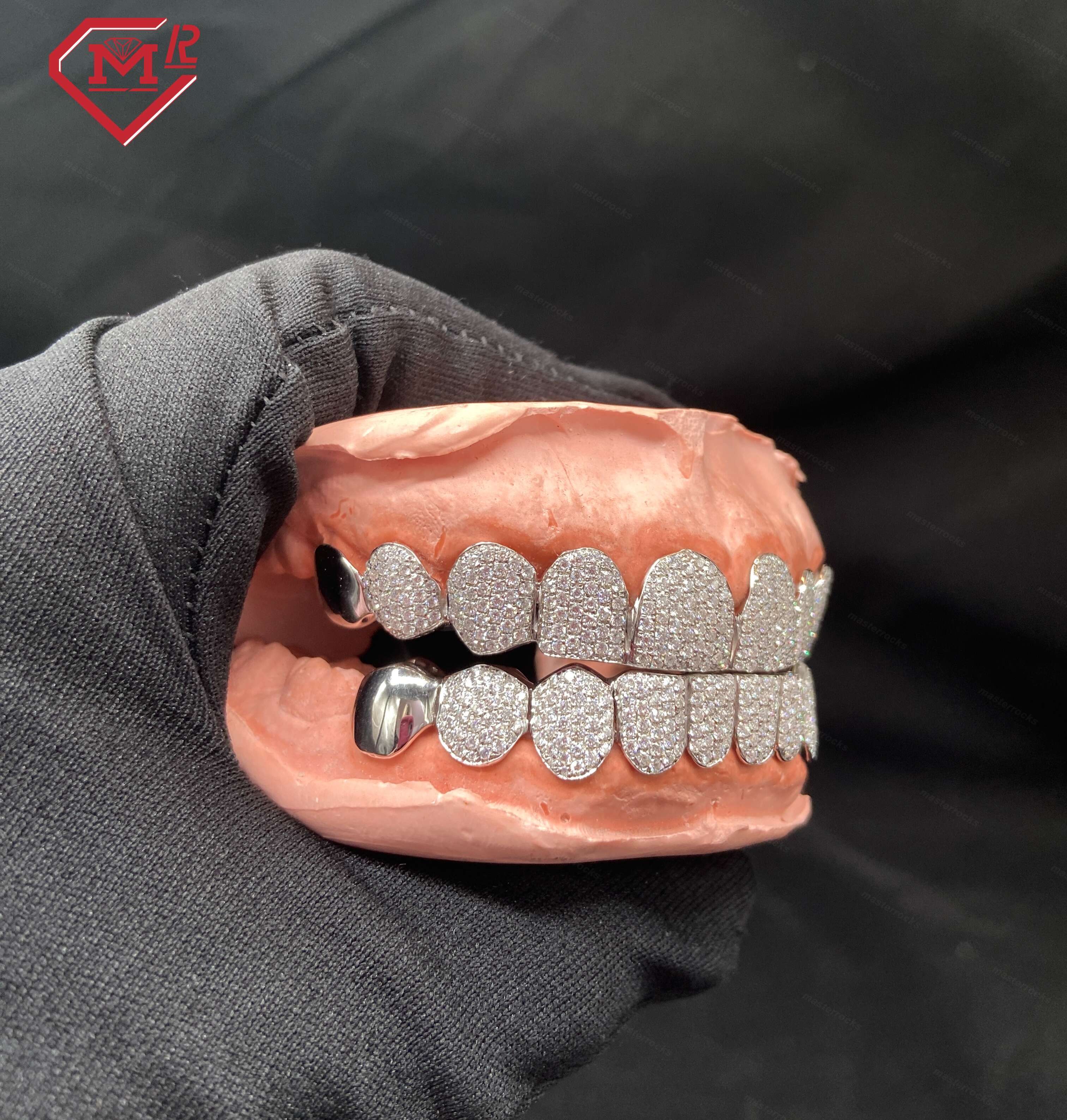 Real 925 Sterling Silver 8 Top 8 Bottom Grillz for Teeth Honey Comb Deep Cut d Vvs Moissanite Grillz Custom