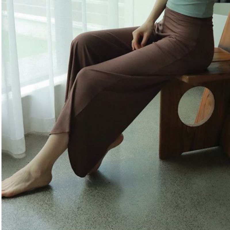 Lightweight loose yoga summer slightly flared thin casual high-waisted breathable white cloud pants for women