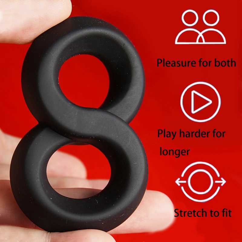 Tugger Balls StretcherDual Support Dick Erection Cock Penis RingSilicone Penisring CockringTesticles Scrotum TugCBT Bdsm W250512