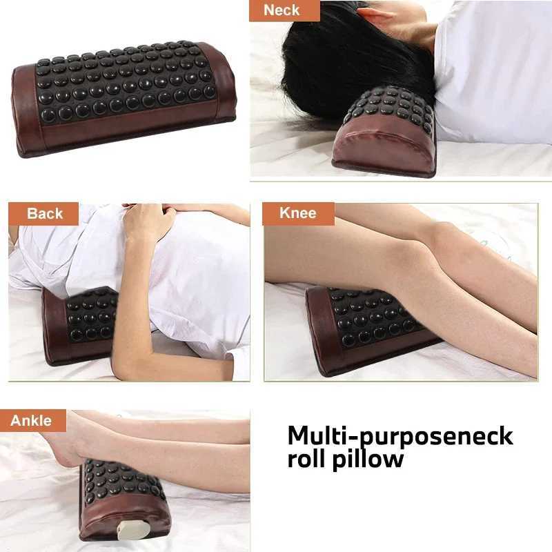 Jade Tourmaline Heating Pillow Far Infrared Heated Massage Bolster Neck Pillow for Cervical Spine Pain Relief Cervical tractionW250512