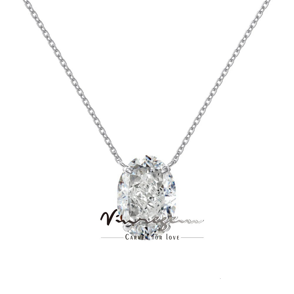 Vinregem 1.5-4CT Oval Lab Created Sapphire Gemstone Pendant Necklaces Gold Plated 925 Sterling Silver Fine Jewelry Wholesale 250512