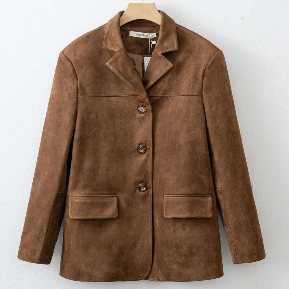 2025 Fall / Autumn Winter New Women Fashion Suede Jacket Basic Blazer
