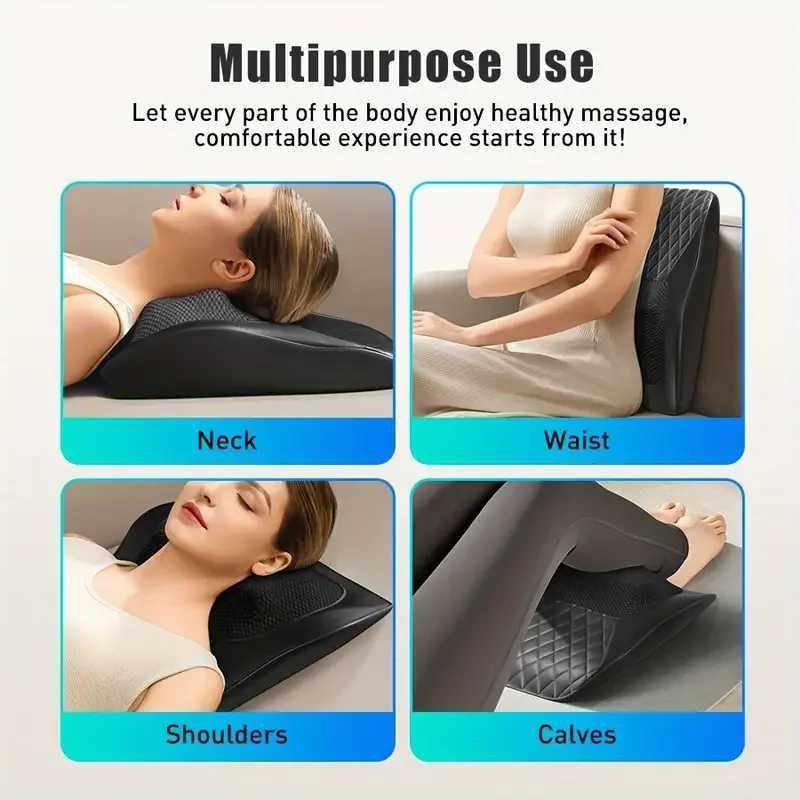 1pc Back Neck Massage Pillow Heating Electric Cervical Multifunctional Body Massager Waist Back Shoulder Shiatsu KneadedW250512
