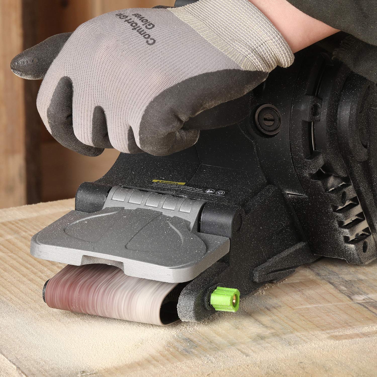 GALAX PRO 1010W Belt Sander, 120-380 RPM Variable Speed Settings, Dust Bag 5 Sanding Belts (76x533 MM)