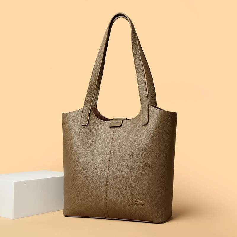 Designer Bag 2025 Genuine Brand Soft Leather Shoulder For Women Casual Tote Bag Female Solid Color Purse Simple Design Handbag Commuting Sac Luxury Ba