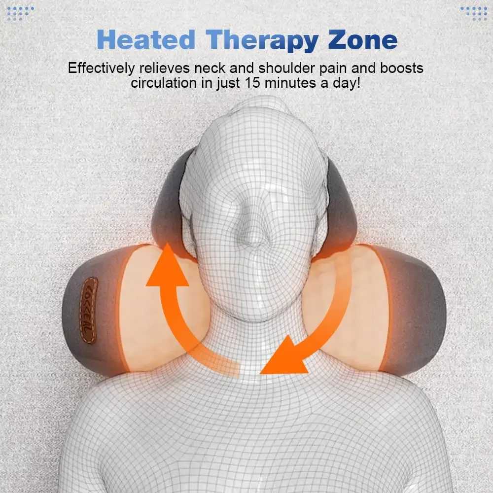 Electric Neck Massager Cervical Pillow Hot Compress Neck Stretch Heating Vibration Neck Shoulder Massage Pillow Back TractionW250512