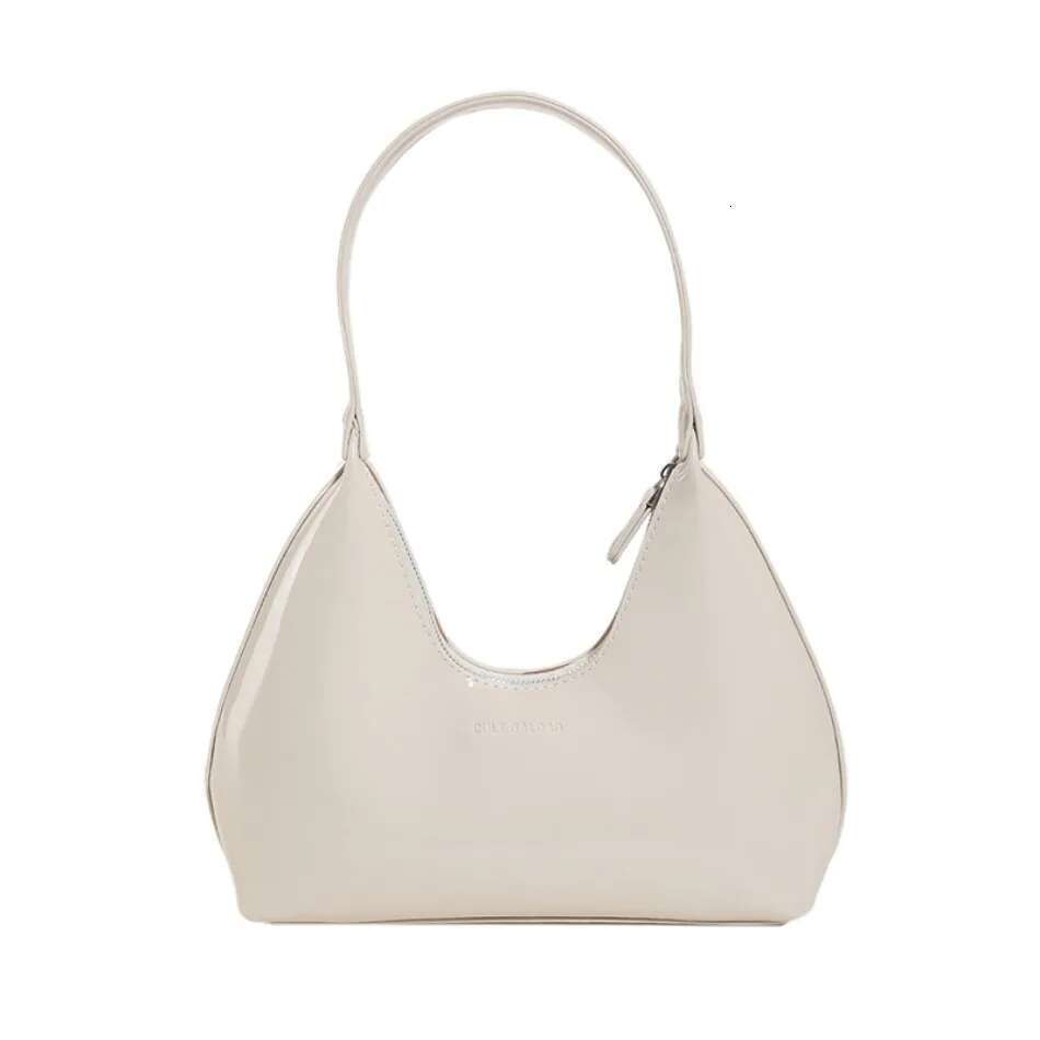Fashionable Shoulder Bags For Women's Designer Solid Colors Patent Leather Crescent Bag 2024 New Small Handbag Ladies Totes Sac