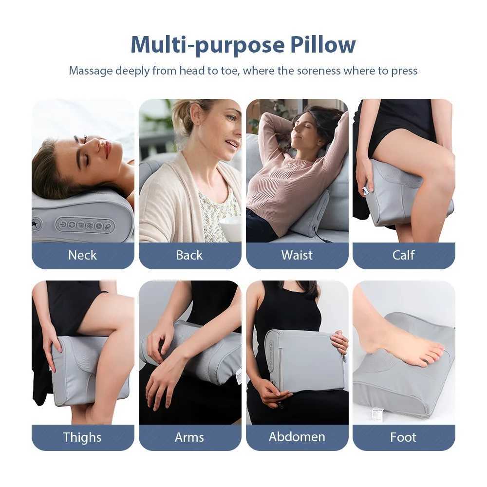 Electric Pillow Massager Neck Shoulder Massage Pillow Waist Back Kneading Massage Cushion Head Massager Neck Cervical MassagerW250512