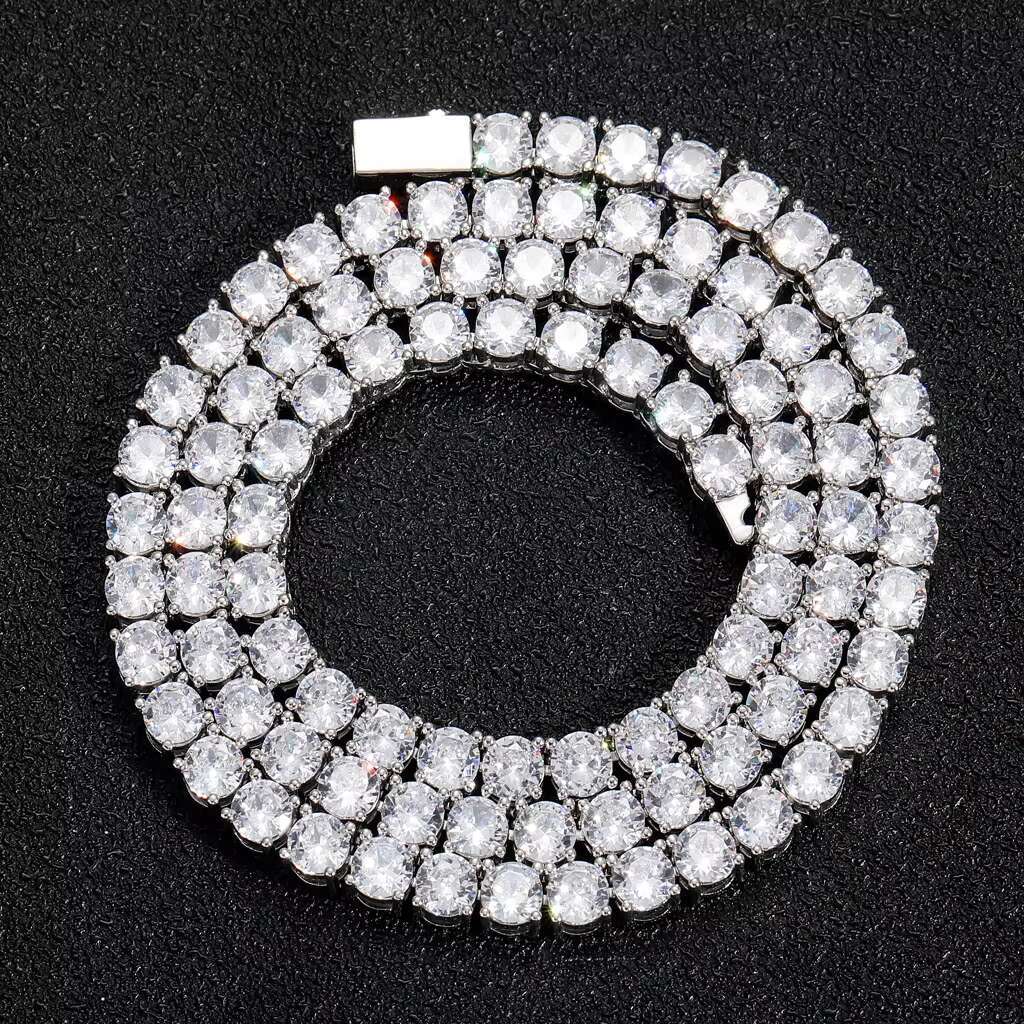BES 3MM/4MM/5MM/6MM Fashion Hip Hop Iced Out Tennis Chain for Men Women Necklace Jewelry