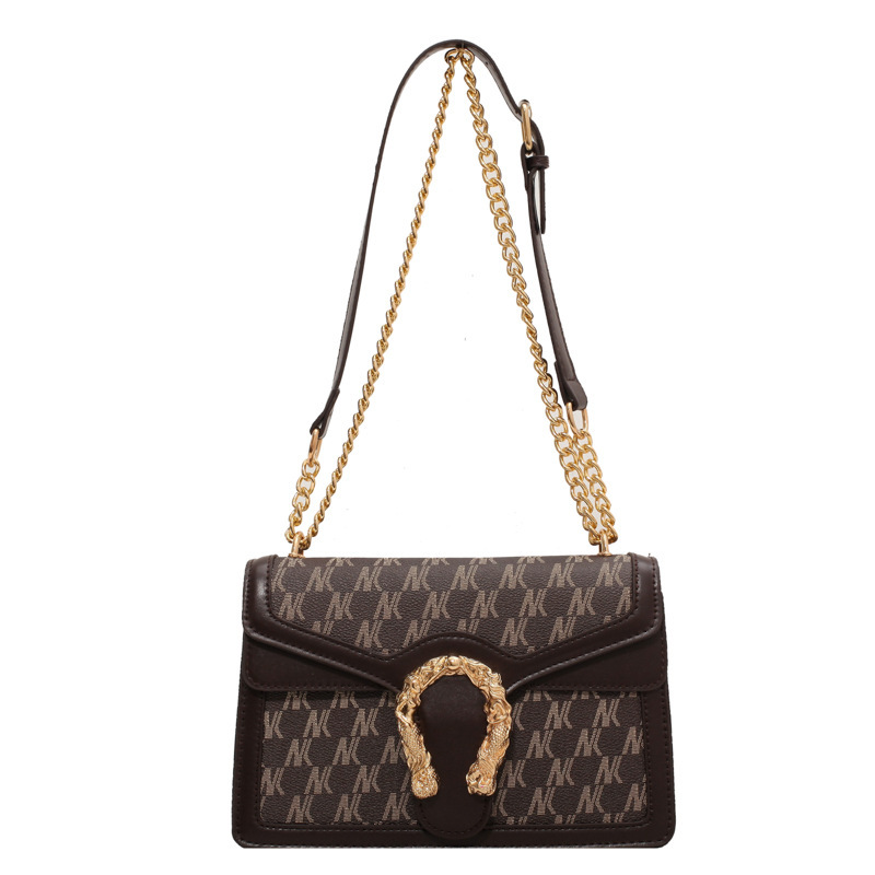 Casual plaid single shoulder for spring summer new trend, fashionable and versatile women's chain bag, high aesthetic crossbody bag