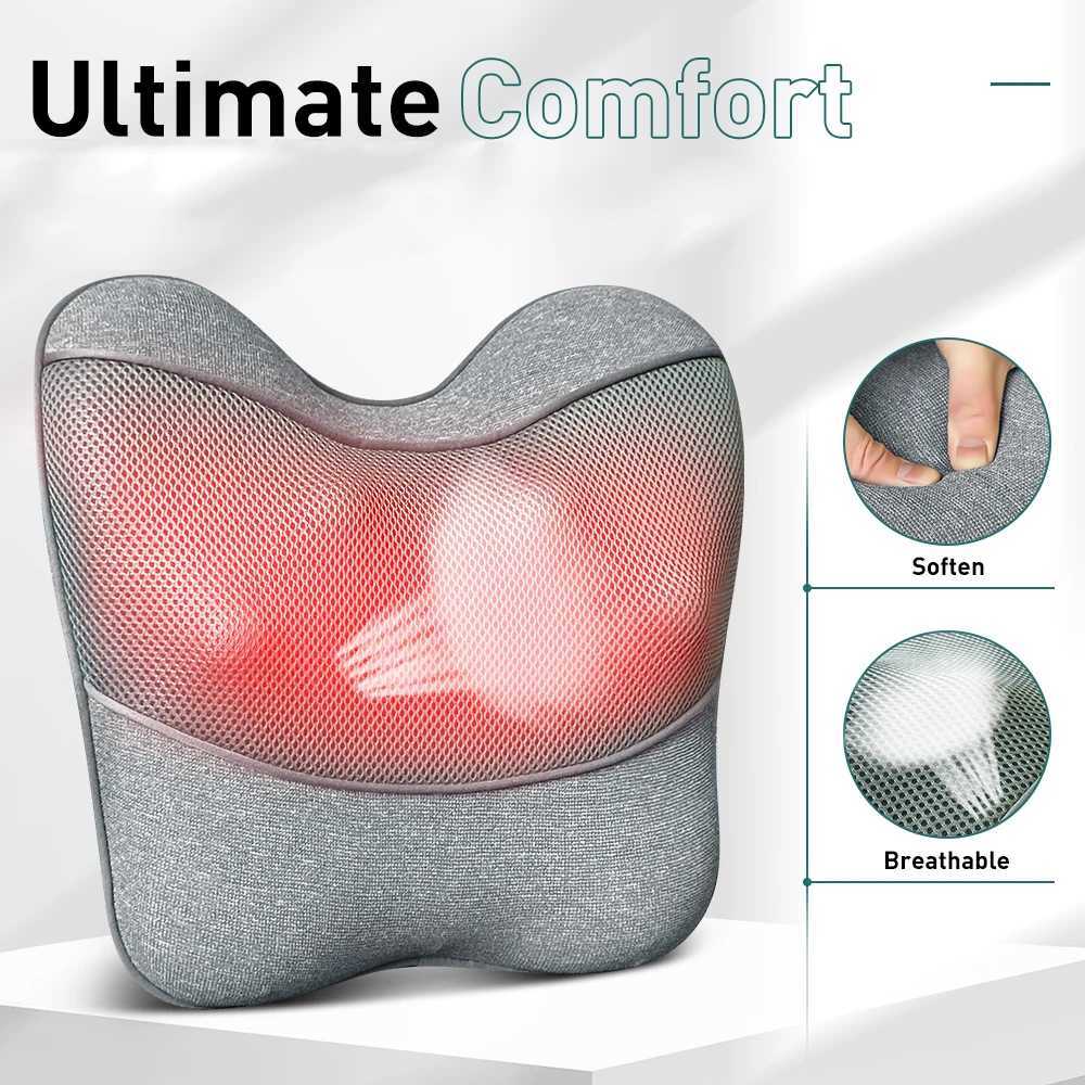 Shiatsu Back and Neck Massager with Heat Deep Tissue Kneading Electric Massage Pillow for BackShoulder mothers day giftsW250512