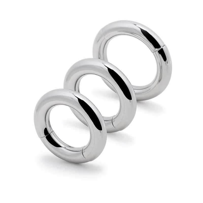 7 size for choose Heavy Duty male Magnetic Ball Scrotum Stretcher metal penis cock lock Ring Delay ejaculation BDSM Sex Toy men W250512