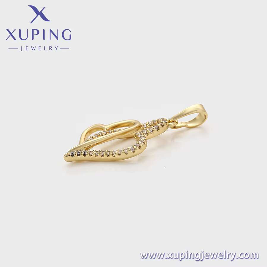 X000939713 Xuping Jewelry Fashion Stacked Zircon 14k Gold Plated Shining Female Girl Pendant