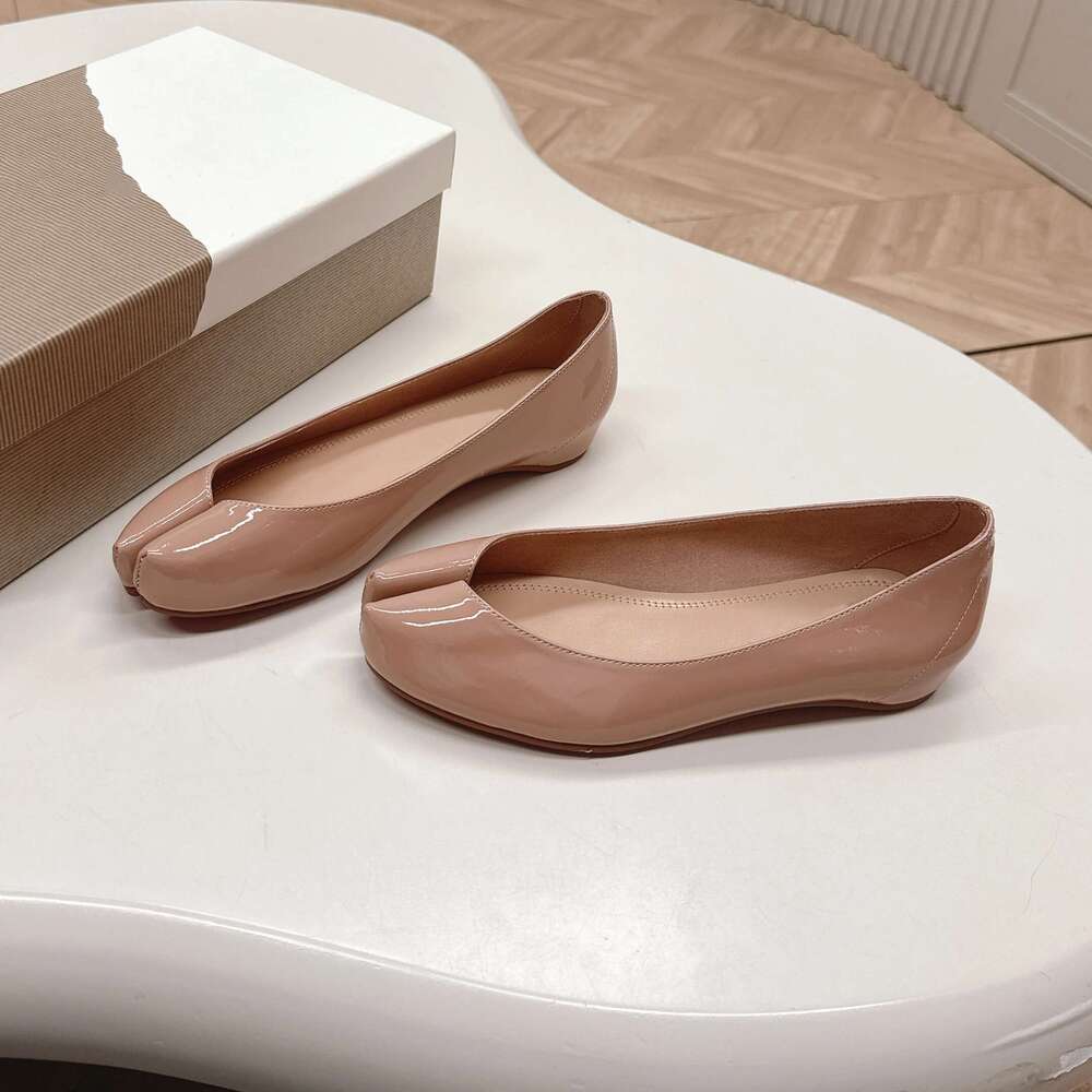 Women Size35-41 Patent Leather Ballet Flats Solid Colors Leisure Low Heels Round-Toes Designer Shoes Zapatillas De Mujer