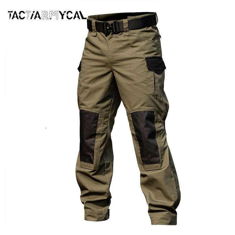 Military Tactical Cargo Men Army Training Trousers Multi Pockets Wear-Resistant Waterproof Pant Male Hiking Casual Pants