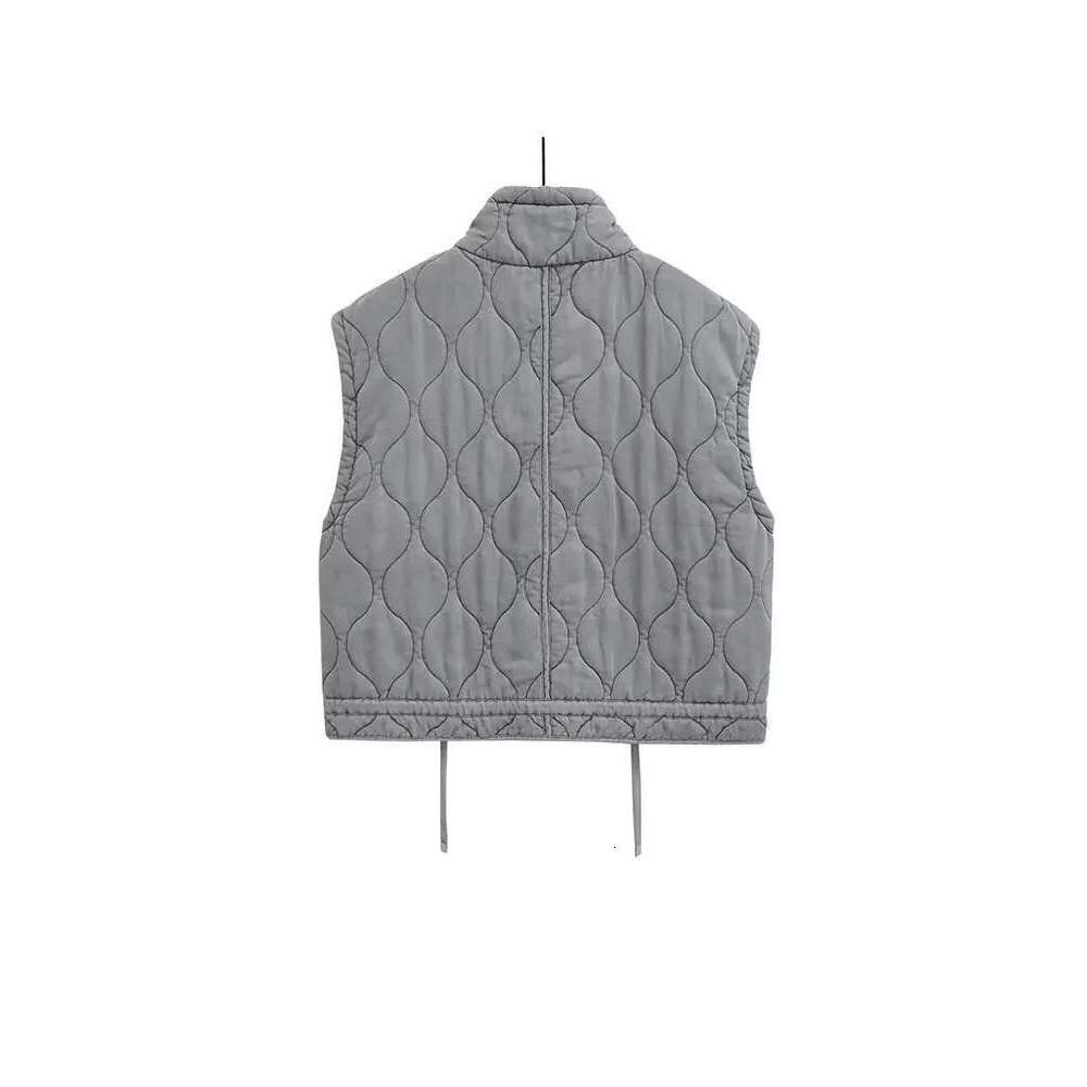 Nlzgmsj 2024 Autumn Winter Women Pocket Cotton Jacket Vest Sleeveless Stand Neck Zipper Waistcoat Loose Female Streetwear