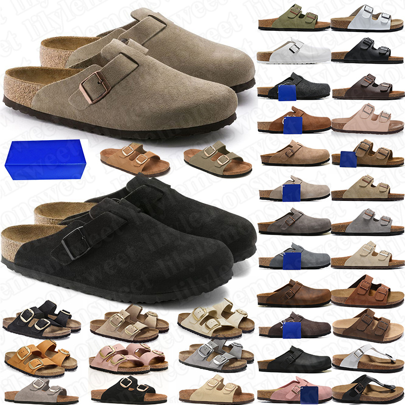 free shipping designer slippers clogs slides with suede leather upper breathable design flat sliders for women mens premium shoes with box big size