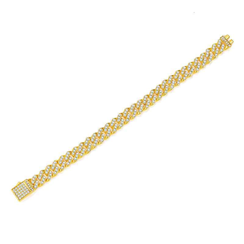 12763 925 Sterling Silver Jewelry Luxury 8mm Moissanite Bracelet Moissanite Cuban Bracelet Men Hip Hop Mens Moissanite Bracelet