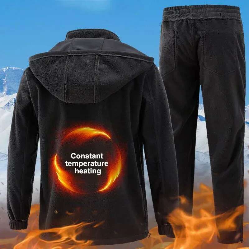 Men's Winter Autumn Work Men Sportswear 2 Piece Set Sporting Suit Jacket+Pant Sweatsuit Male Fashion Clothes Brand Tracksuit
